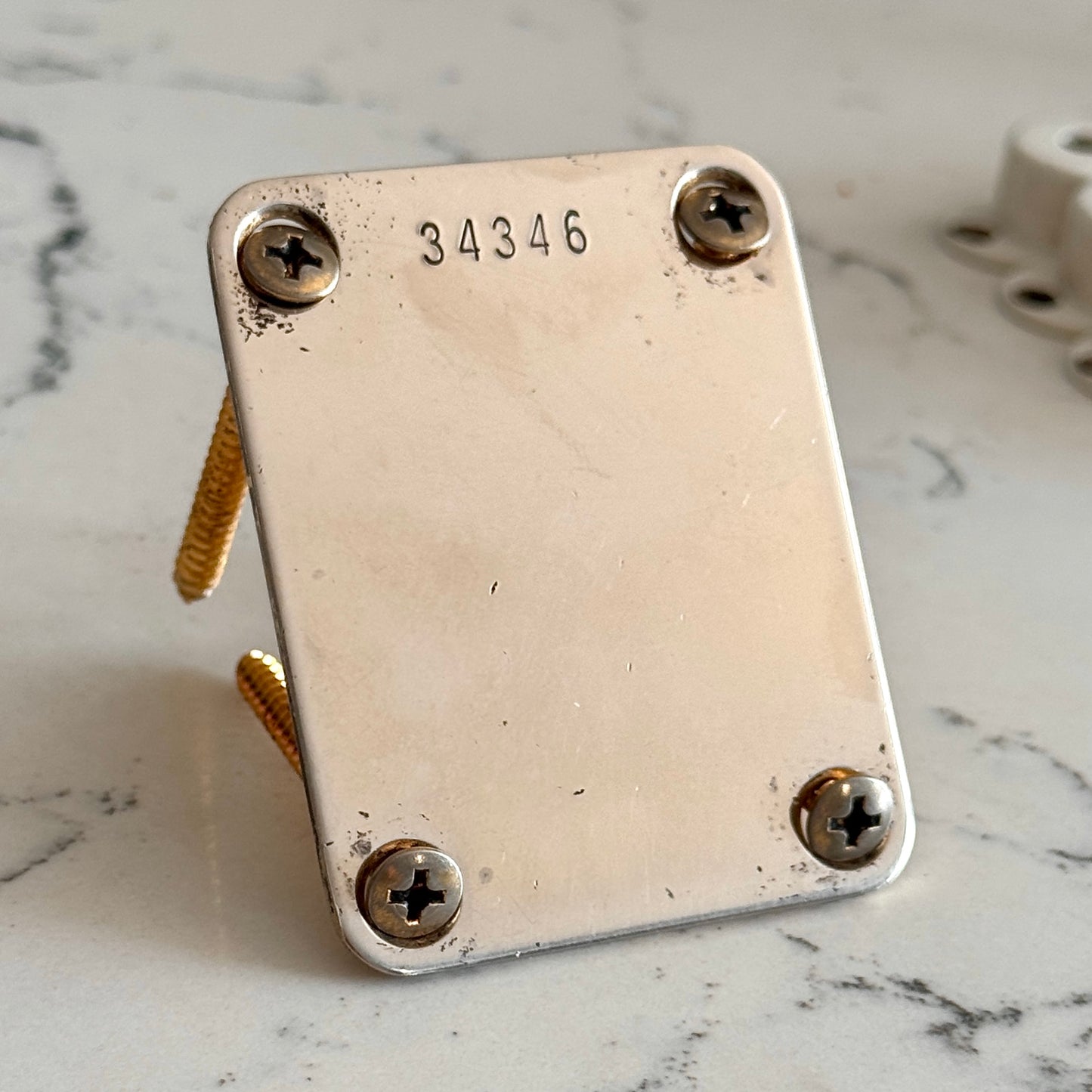 Heavy Aged Worn Gold 1959 Neck Plate #34346