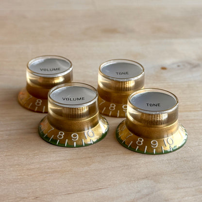 Vintage Reflector Knobs (Gold / Silver Top)