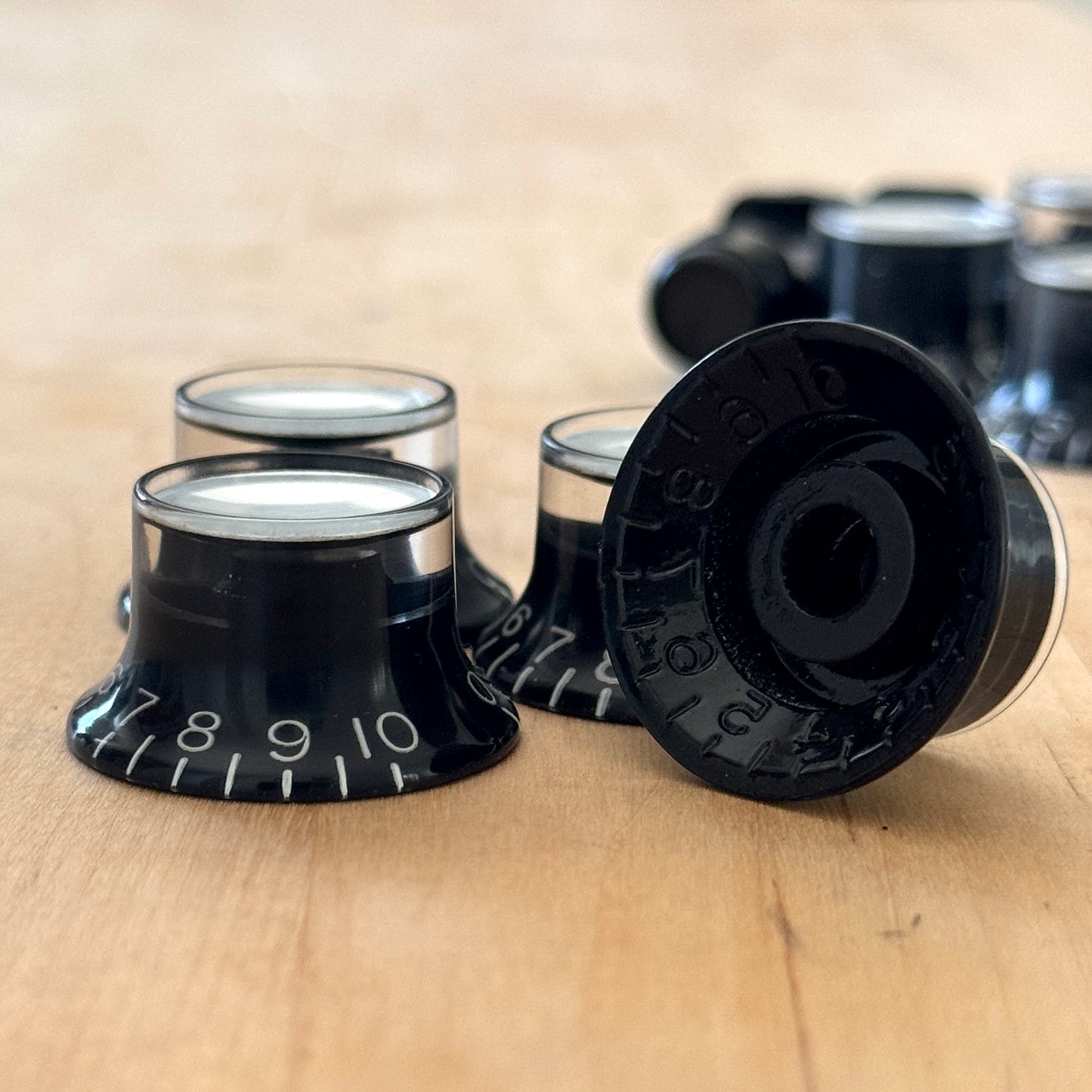 VOS • 1961 Reflector Knobs (Black / Silver Top)