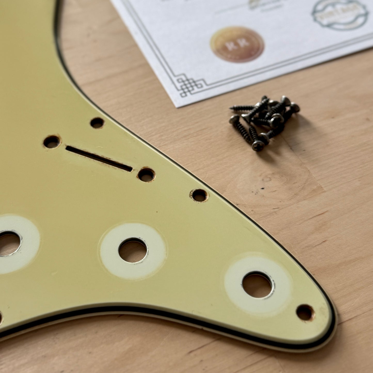 Ultra Discolored • 1962 Strat® Pickguard in Mint • Custom w/ COA