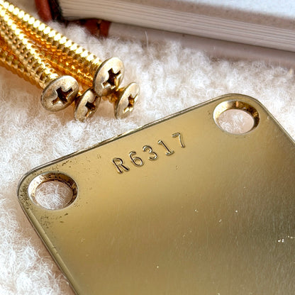 Vintage Halsplatte in Gold (Optionale Seriennummer)
