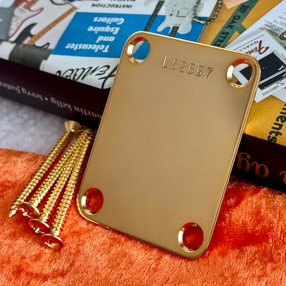 Vintage Neck Plate in Gold (Optional Serial Number)